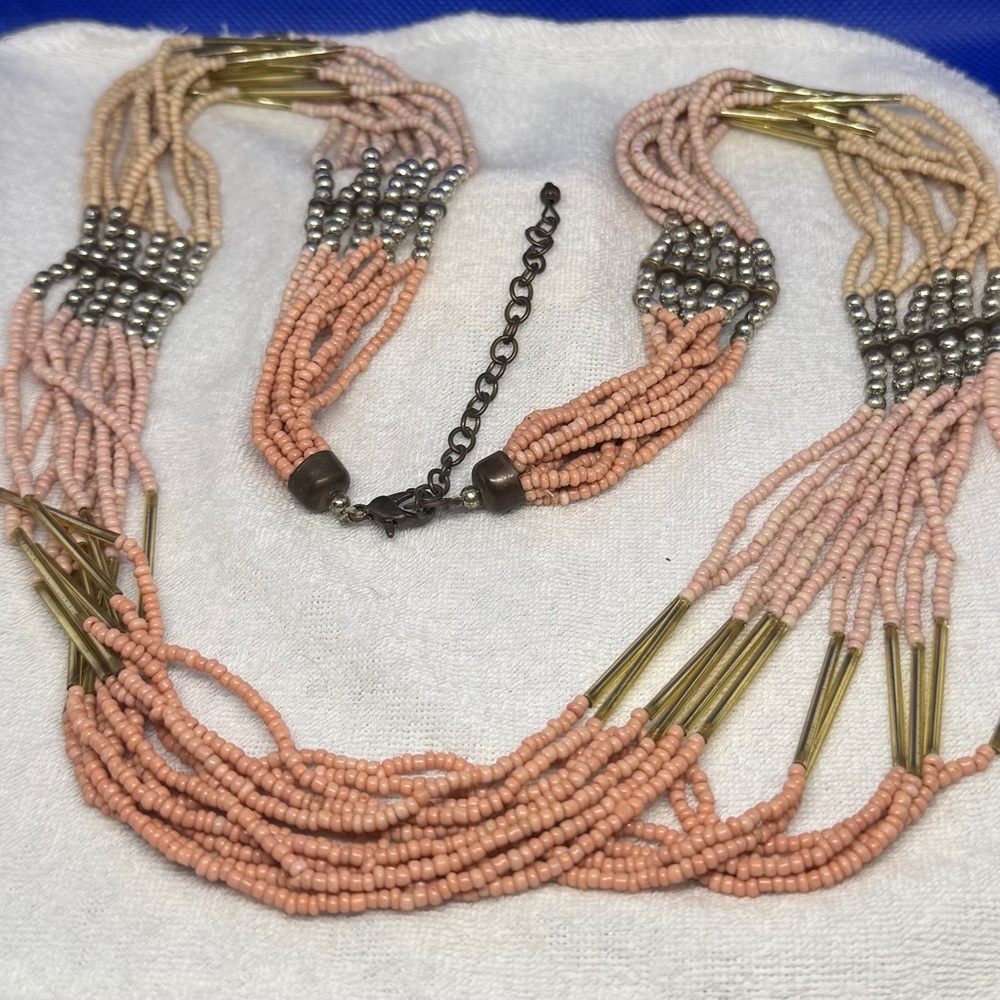 Elegant Multi-Strand Beaded Necklace - Picture 2 of 4